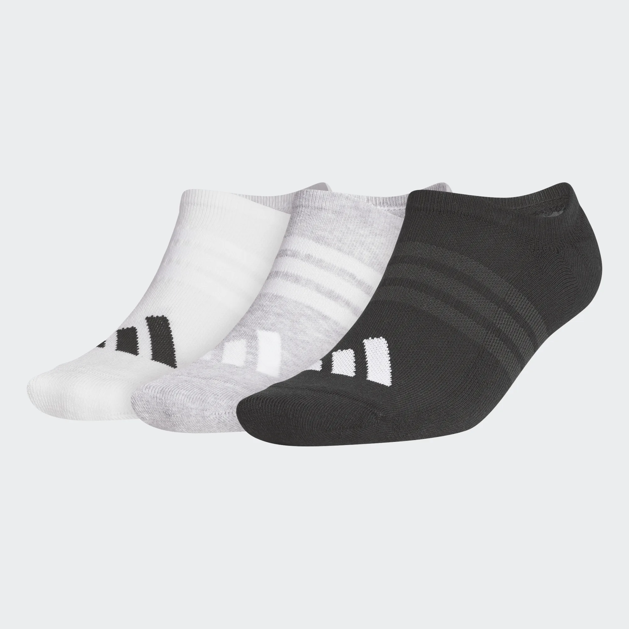 adidas Performance 3 Pack no show Socks, weiss grau schwarz